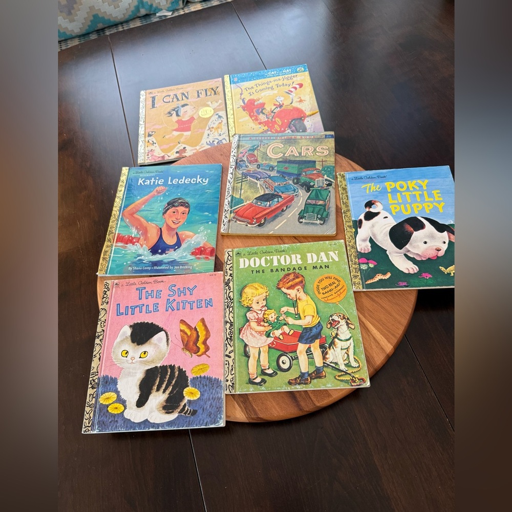 Little Golden Book Lot (7) Poky Little Puppy some vintage